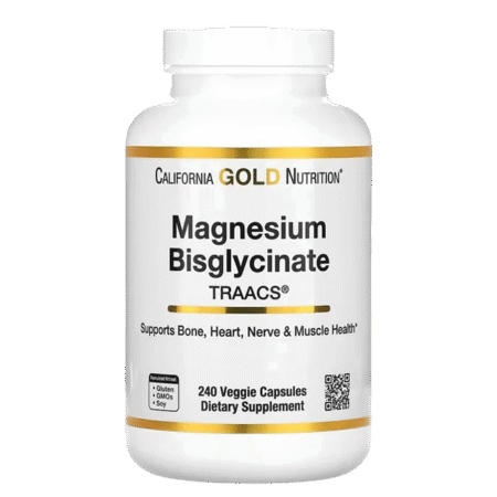 California Gold Nutrition, Bisglycinate de magnésium, Formulé avec TRAACS®, 60 capsules végétales (100 mg pièce)