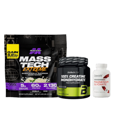 PACK RAMADAN - Mass Tech Extreme 2,72kg + Biotech USA Creatine 300g + Magnesium Glycinate Ostrovit 90 Caps