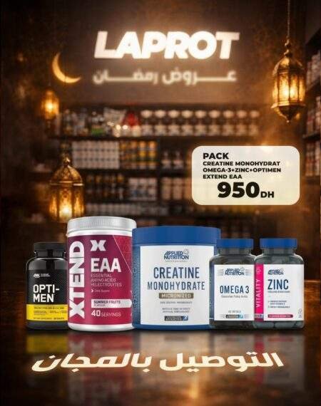 PACK RAMADAN - OPTI MEN 90caps + EAA XTEND + Creatine applied 250g + Omega 3 90caps + Zinc 90caps